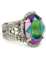 Sorrelli "Emerald City" Simple Crystal Adjustable Silvertone Ring