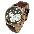 ROCAWEAR Men's Rose Gold-tone Crystal Embellished Classic Chronograph Strap Watch. Model: RG105045