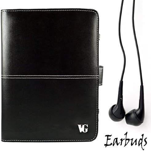 Black Melrose Protective Slim and Durable Professional Faux Leather Executive Portfolio Cover Carrying Case with Memory Card Slots Coby Kyros 7-inch TouchScreen Tablet MID7016 Android OS 4G Wifi Tab + Includes a Crystal Clear High Quality HD Noise Filter Ear buds Earphones Headphones ( 3.5mm Jack )