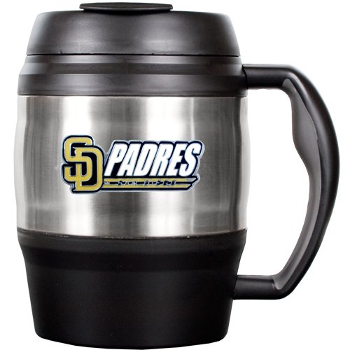 MLB San Diego Padres 52-Ounce Stainless Steel Macho Travel Mug with Bottle Opener