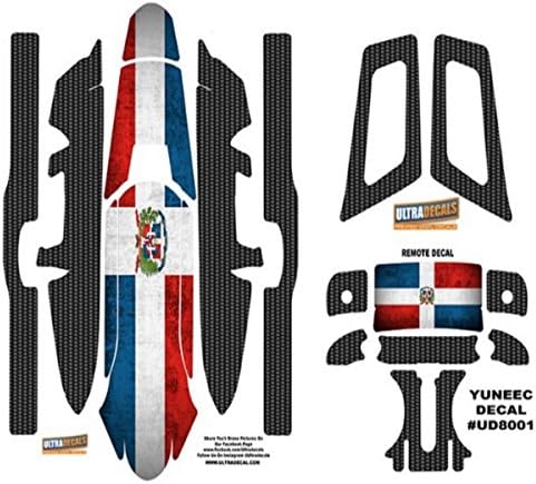 Untradecal Yuneec Q500 / 500+ Typhoon Carbon Fiber DOMINICAN Flag Vinyl Graphic Decal Skins