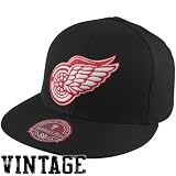 Mitchell & Ness Detroit Red Wings XL Vintage Logo Fitted Hat - Black (7 1/2)