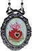 Classic Hardware Bow Frame Black Enamel Pendant Necklace Heart Stitches Art by Caia Koopman 17