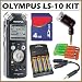 Olympus LS-10 Linear PCM Field Recorder + Olympus Noise cancellation Microphone + 4GB SD Card + Accessory Kit