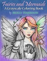 Fairies and Mermaids: A Grayscale Coloring Book