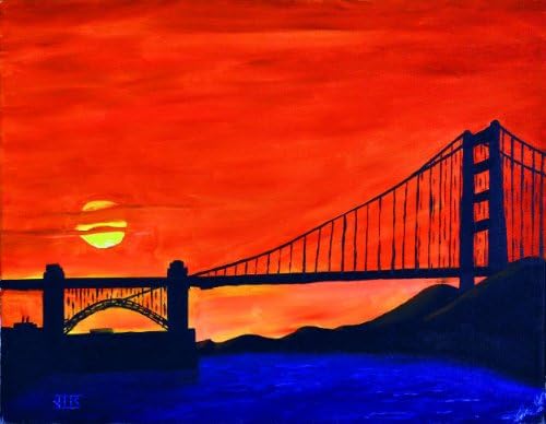 Golden Silhouette PhotoArt Anywhere Movable Fine Wall Art San Francisco Golden Gate Bridge by Jonathan Conant Jr. 30x40