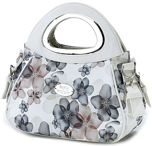 BEGONIA Floral Painting Top Handle Bowler Satchel Handbag Purse