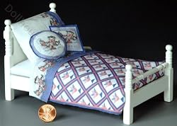 Miniature Blue Kitty Sheet Set Kit by Lindee's Little Linens