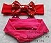 Qandsweet Baby Girl's Soft Headband with Paillette Hair Bow (8 Pack) (8 Colors)