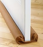 Cotton Duck Door Draft Stopper with Foam Blocking Cushion, in Brown
