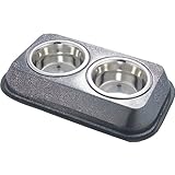 Indipets 800043 Pyramid Steel Body Twin Feeder for Cats