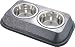 Indipets 800043 Pyramid Steel Body Twin Feeder for Cats