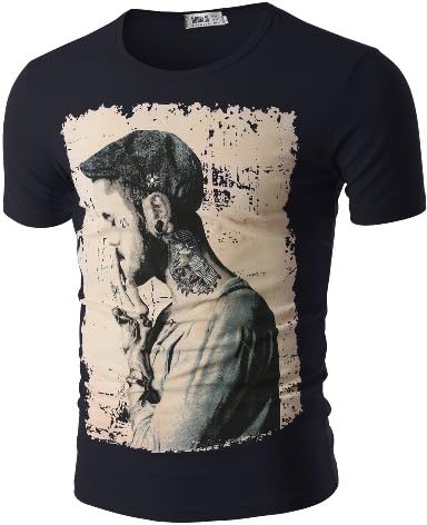 Trendykey Mens Graphic T-Shirt Navy