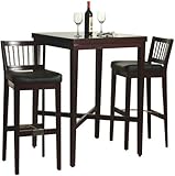 Home Styles Furniture 3-Piece Solid Wood Pub Table Bar Stools Set in Coffee ....