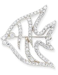 Sterling Silver Cz Fish Slide & Pin