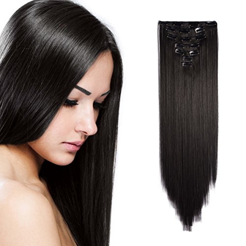 OneDor 24 Straight Full Head Clip in Synthetic Hair Extensions 7pcs 140g (2#-Darkest Brown) OneDor 24" Straight Full Head Clip in Synthetic Hair Extensions 7pcs 140g (2#-Darkest Brown)