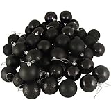 Vickerman 4-Finish Ornament Set, Includes 32 Per Box, 3-Inch, Jet Black