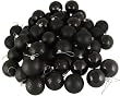 96ct Jet Black Shatterproof 4-Finish Christmas Ball Ornaments 1.5" (40mm)