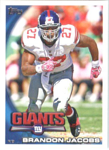 2010 Topps NFL Football Card # 104 Brandon Jacobs - New York Giants - NFL Trading Card in a Protective ScrewDown Case!