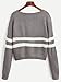Floerns Women's Long Sleeve Striped V Neck Crop Tops Sweater Jumper