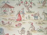 Covington TOPSY TURVY Toile Cameo Circus Animals Drapery Upholstery Fabric Nursery