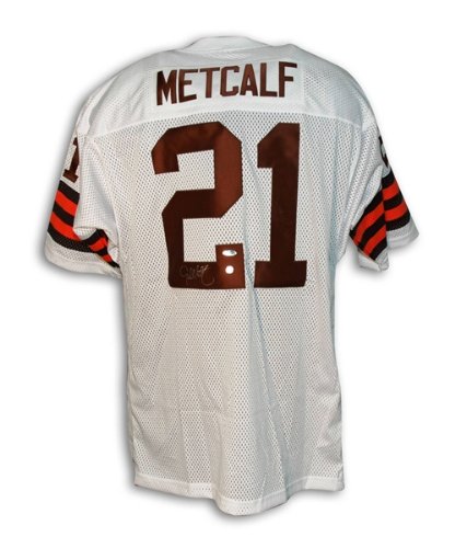 Eric Metcalf Autographed/Hand Signed Cleveland Browns Throwback Jersey