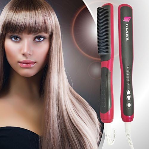 Klawa Hair Straightener Brush - Best Professional Electric Ceramic Heated Detangling Hair Brush-Styler-Comb - Anti Static &amp; Anti Scald Design for Beauty Styling - Salon Care for Silky Frizz-free Hair
