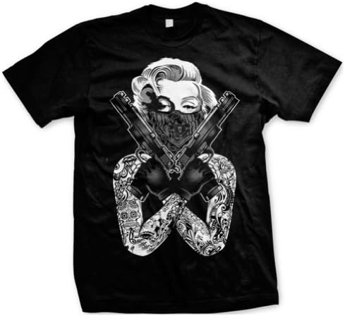 SickFits Men's Marilyn Monroe Gangster Guns Tattoo Rocksmith T-Shirt