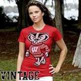 My U Wisconsin Badgers Ladies Cardinal Gigantor Vintage T-shirt