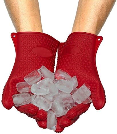 Dacasa Silicone Heat Resistant Grilling Cooking BBQ Gloves Set Heat Resistant Silicone Insulated Protection Smoker and Kitchen Accessories Great for Use in Kitchen Handling All High Temperature Food