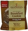 Erin Baker's Breakfast Cookie Chocolate Chunk, Vegan, 3-Ounce Individually Wrapped Cookies (Pack of 12)