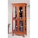 CURIO CABINET SOLID OAK DOUBLE DOOR