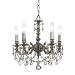 Mirabella 14 inch crystal chandelier in pewter finish Crystal:CL-SAQ - Swarovski Spectra