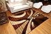 Feraghan/New City Contemporary Black Modern Wavy Circles Wool Area Rug, 2' x 3', Brown/Beige