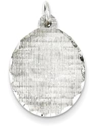 Sterling Silver Engraveable Oval Patterned Disc Charm