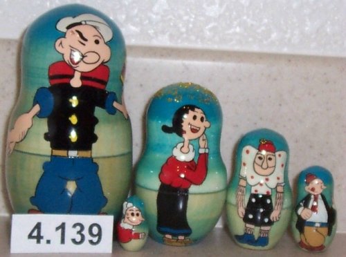 Childrens Toyshop  Toys : Popeye the Sailor Russian Nesting Doll 5 Pc / 4 in #4.139