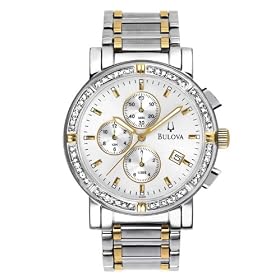 Bulova Men's Diamond Accented Stainless Steel Chronograph Watch #98E000