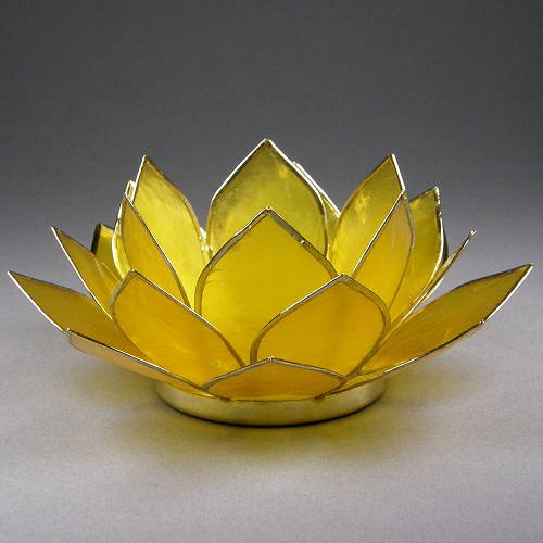 Lotus Tealight Holders Gemstone Colors Citrine