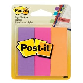 Post-it Page Markers, 7/8-inch x 2-7/8-inch, Ideal for Temporary Marking And Noting In Books, Assorted Ultra Colors, 50 Sheets per Pad, Three Pads per Pack (5221)&nbsp;Newest Version
