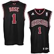 adidas Chicago Bulls #1 Derrick Rose Black Replica Basketball Jersey