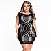 ZKESS Women's Club Party Lace Party Club Bodycon Dress Large Size Black 1
