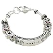 Silvertone Faith Inspiration Fashion Charm Bracelet