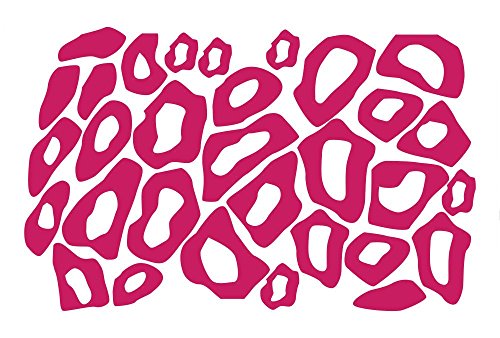 Wall Decor Plus More WDPM123 Leopard Animal Print Wall Vinyl 28 Circle Stickers Rings Decals, Hot Pink