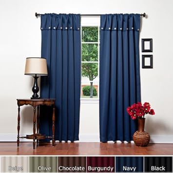 Thermal Blackout Curtain With Attached Button Top Valance 104