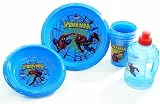 Spider-Man Spiderman 6 Pc Blue Meal Time Set - 3 Cups, Bowl, Plate & Waterbottle