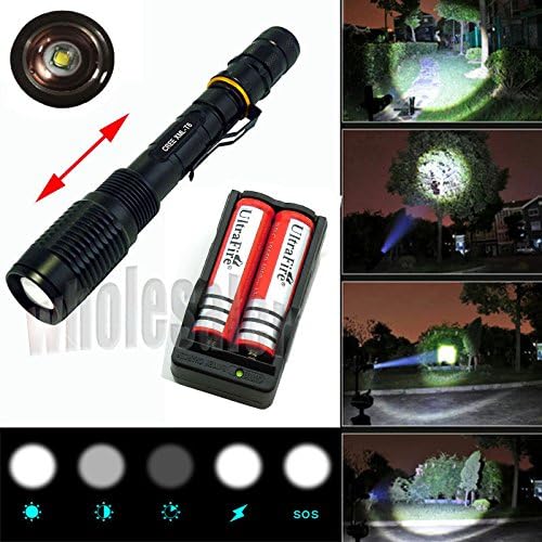 2200lm Ultrafire Cree Xml-t6 Led Flashlight Torch+rechargeable 18650&charger