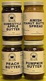 Our Delicious Butters - Fruit Butters and Amish Peanut Butter (4-9 oz jars in a gift box)