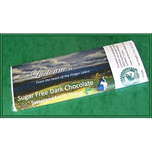 Lucienne's Sugar Free Chocolate Bar Sweetened with Stevia. The Finest Quality Ecuadorian Chocolate. Handmade with All Natural Ingredients. 85% Cocoa Chocolate. 1.5 oz.