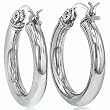 White Gold Fashion Hoop Earrings