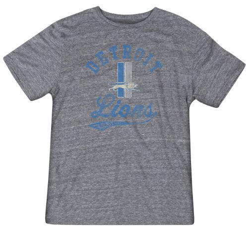 NFL Men's Detroit Lions Retro Big Sweep Tee (Grey, XX-Large)